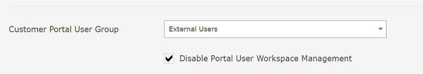 Portal users workspace management